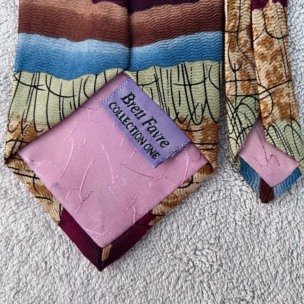 Jimmy V Brett Favre Collection 100% Silk VTG 90' BOLD nostalgia made in USA NFL